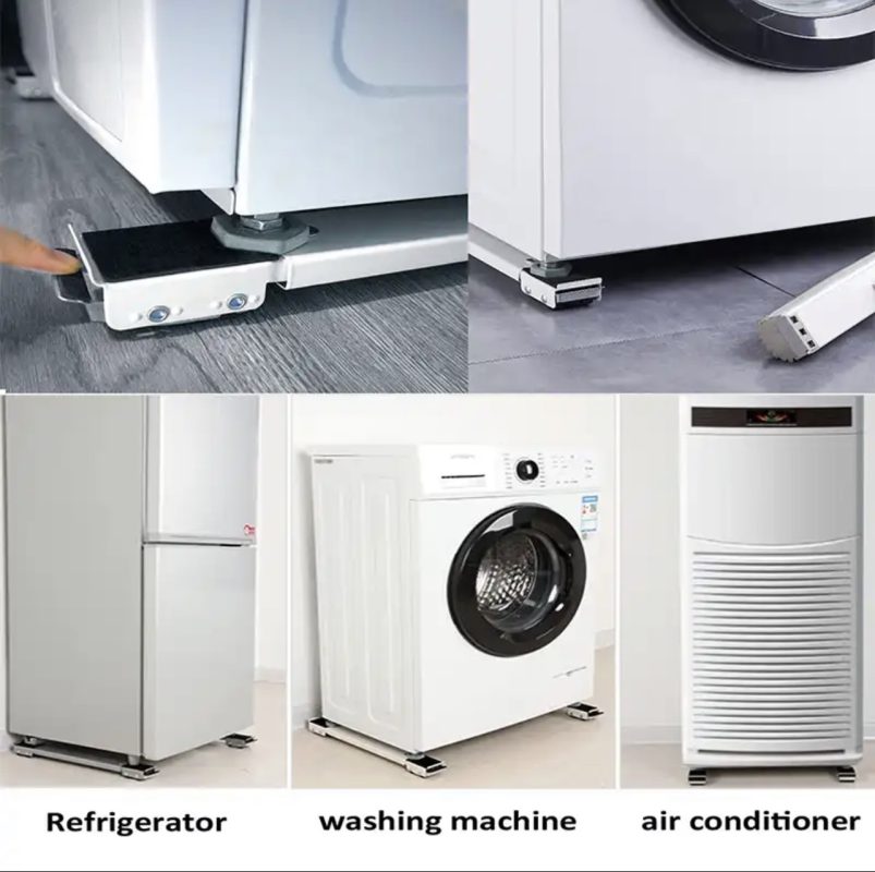 Movable Adjustable Telescopic Fridge and Washing Machine Stand Wheel